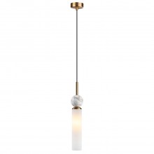 ODEON LIGHT 4359/1 MIDCENT ODL25 Подвесной светильник под латунь/металл/стекло/белый мрамор IP20 1*E