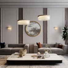 ODEON LIGHT 5091/60L L-VISION ODL25 563 золотой/стекло Люстра LED 60W 3700K 4968Лм CLEO