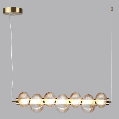 ODEON LIGHT 5095/24L L-VISION ODL25 417 латунный/янтарный градиент/металл/стекло Подвес линейный LED