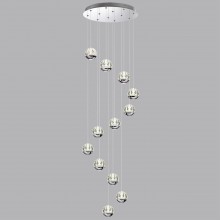 ODEON LIGHT 5100/60L L-VISION ODL25 хром/прозрачный/акрил Люстра каскадная LED 60W (12*5W) 4000K 300