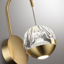 ODEON LIGHT 5101/5WL L-VISION ODL25 под латунь/прозрачный/акрил Бра LED 5W 4000K 300Лм SONO