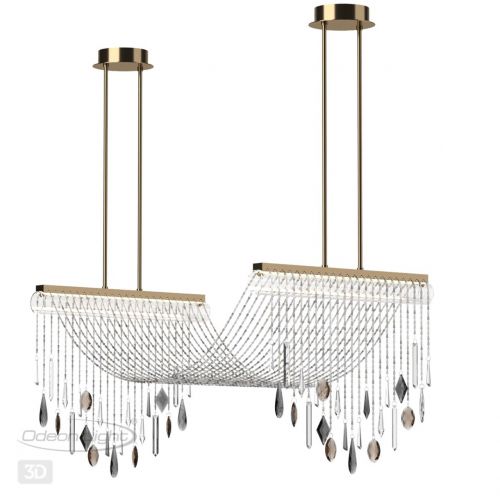 ODEON LIGHT 5420/48L HALL ODL_EX25 79 античная бронза/металл/стекло/хрусталь Люстра LED 2*24W (два в