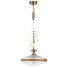 ODEON LIGHT 5441/1 PENDANT ODL_EX26 сатинированн.латунь/прозрачн./металл/стекло/травертин/веревка По