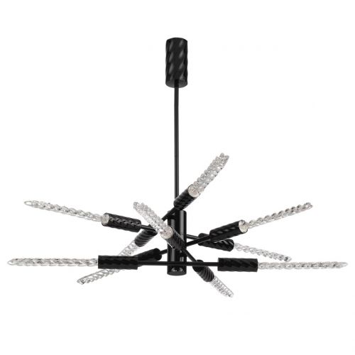 ODEON LIGHT 5459/28L L-VISION ODL_EX26 черный глянцевый/прозрачн./металл/стекло Люстра LED 28W (10*2