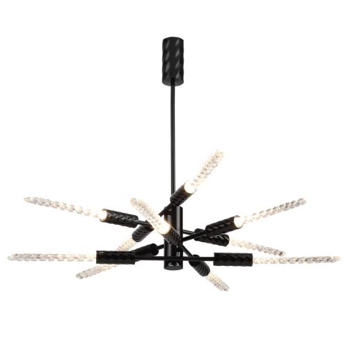 ODEON LIGHT 5459/28L L-VISION ODL_EX26 черный глянцевый/прозрачн./металл/стекло Люстра LED 28W (10*2