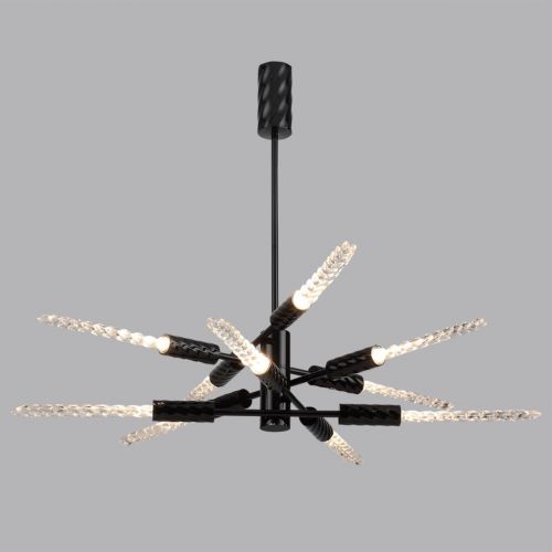 ODEON LIGHT 5459/28L L-VISION ODL_EX26 черный глянцевый/прозрачн./металл/стекло Люстра LED 28W (10*2