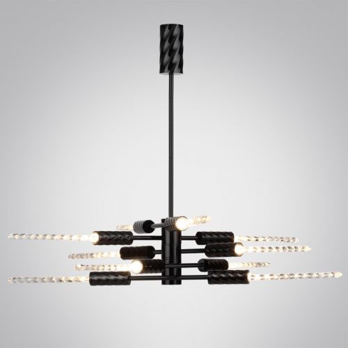 ODEON LIGHT 5459/28L L-VISION ODL_EX26 черный глянцевый/прозрачн./металл/стекло Люстра LED 28W (10*2