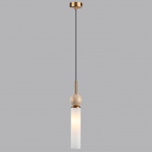 ODEON LIGHT 6625/1 MIDCENT ODL25 Подвесной светильник бежевый/металл/травертин IP20 1*E14 40W 220V L