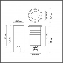 ODEON LIGHT 6660/1GL3 NATURE ODL26 729 черный/металл Встраиваемый грунтовый светильник IP67 LED 3W 3