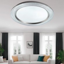 СОНЕКС 7782/EL MARON SN 000 Светильник пластик/белый/серебро LED 70Вт 3000-6000К D497 IP43 пульт ДУ 