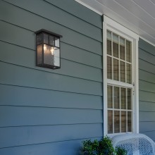 SL079.401.02 Светильник уличный настенный ST-Luce Темный кофе/Прозрачное кракелированное стекло E14