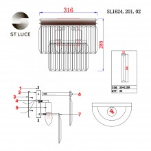 SL1624.201.02 Бра ST-Luce шампань/прозрачный E14 2*40W