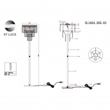 SL1624.205.03 Торшер ST-Luce шампань/прозрачный E14 3*40W