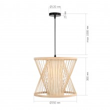 SL6241.503.01 Светильник подвесной ST-Luce Древесный/Белый E27 1*40W