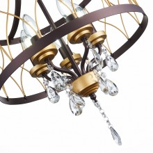 SL789.423.05 Люстра подвесная ST-Luce Темный кофе, Золото/Темный кофе, Золото, Прозрачный E14 5*60W