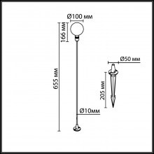 7121/2GL ODL Уличный светильник LED 2Вт 3000К IP65 24В IP65 NATURE