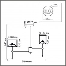 8262/8C LN Люстра потолочная E14 8*40Вт 220В IP20 CLASSI