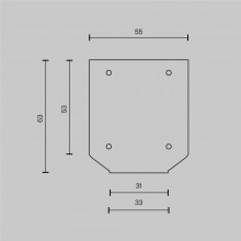Заглушка торцевая к профилю TRA034MP-212S(N), 2шт