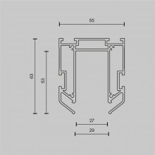 Профиль для монтажа Exility в натяжной ПВХ потолок TRA034MP-212S(N), 2м