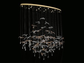 Подвесная люстра Newport 8220/140 С oval gold polished