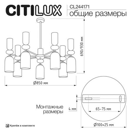 Люстра на штанге Citilux CL244171