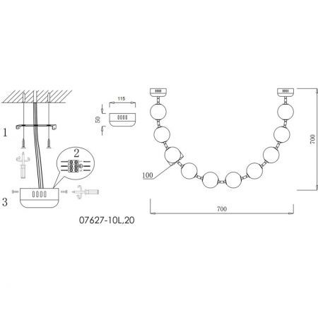 Подвесной светильник Kink Light 07627-10L,20(3000K)