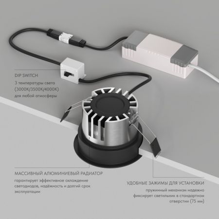 Встраиваемый светильник Denkirs DK2430-BK