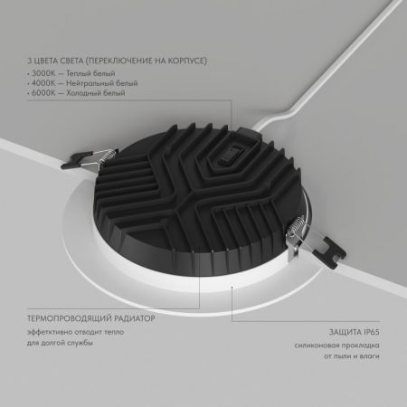 Влагозащищенный светильник Denkirs DK2463-WH