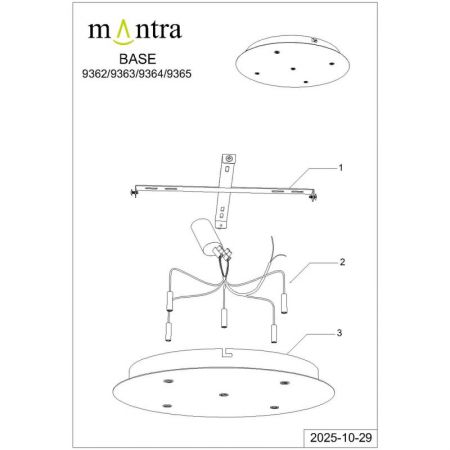 Подвесной светильник Mantra 9362+9211 (5L)