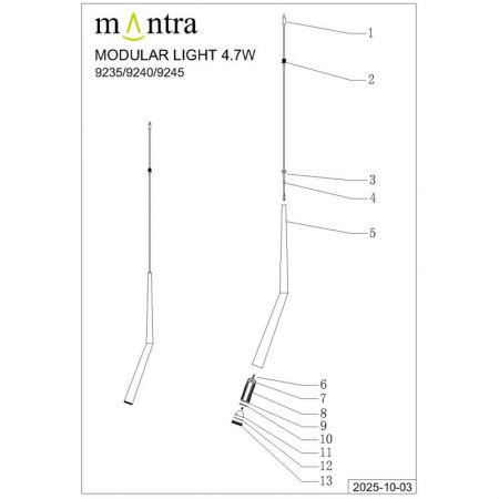Подвесной светильник Mantra 9377+9240 (24L)