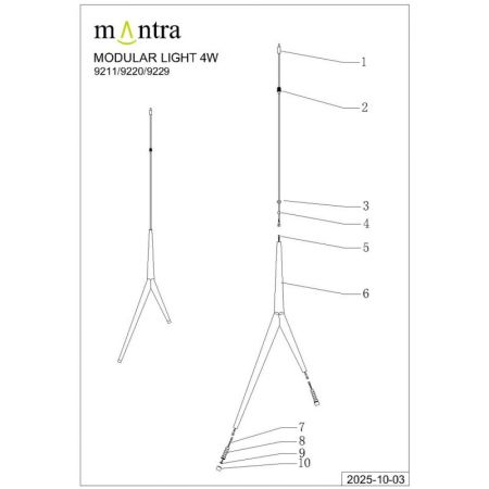 Подвесной светильник Mantra 9354+9211 (1L)