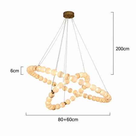 Подвесная кольцевая LED-люстра 80+60 см D6II870R04