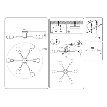Люстра на штанге Ambrella Light TR80402