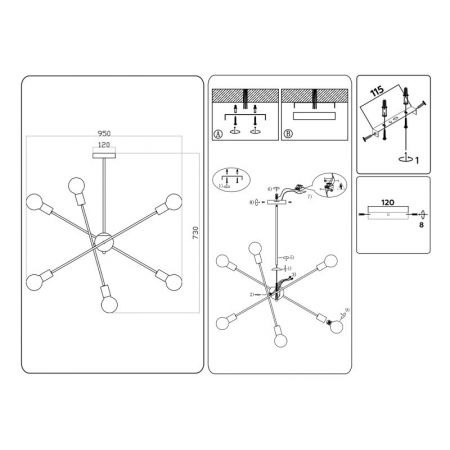 Люстра на штанге Ambrella Light TR80432