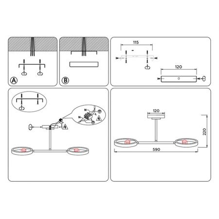 Люстра на штанге Ambrella Light TR8244