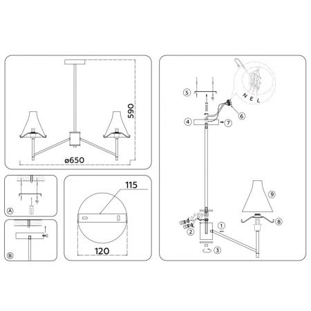 Люстра на штанге Ambrella Light LH57133