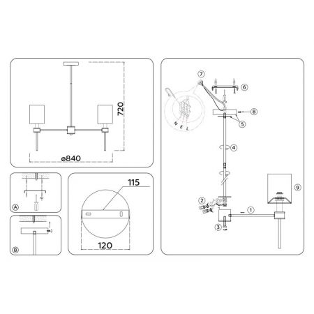 Люстра на штанге Ambrella Light LH72373