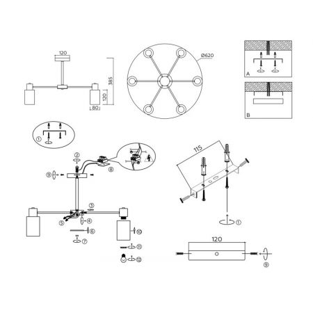 Люстра на штанге Ambrella Light TR9581