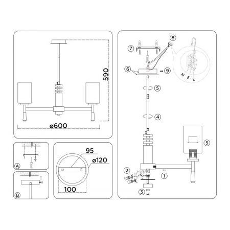 Люстра на штанге Ambrella Light LH56261