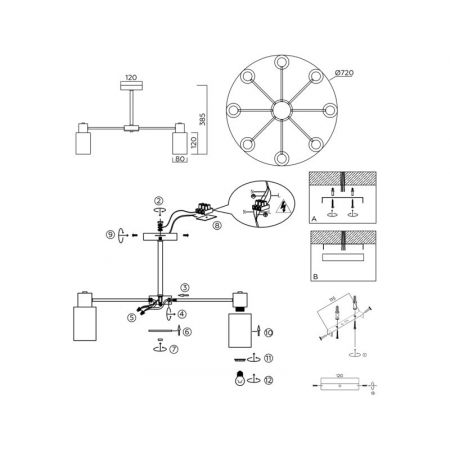 Люстра на штанге Ambrella Light TR9575