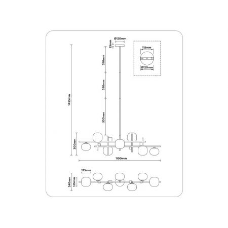 Люстра на штанге Ambrella Light LH51017