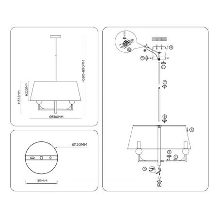 Люстра на штанге Ambrella Light LH75150