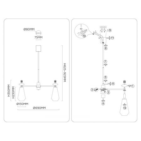 Люстра на штанге Ambrella Light LH53305