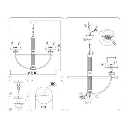 Подвесная люстра Ambrella Light LH71251