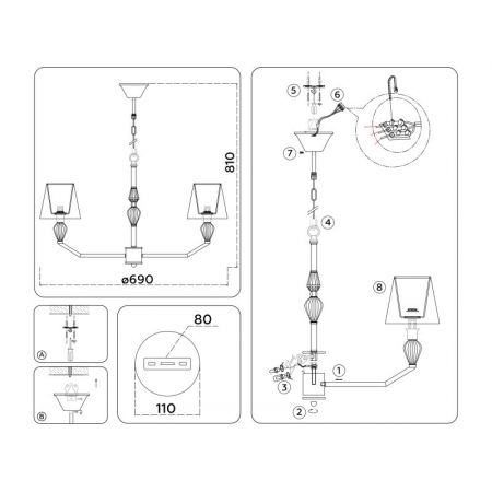 Подвесная люстра Ambrella Light LH75061