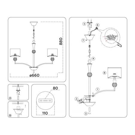 Подвесная люстра Ambrella Light LH71121