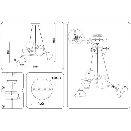 Подвесная люстра Ambrella Light LH15003
