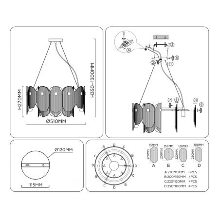 Подвесная люстра Ambrella Light LH31251