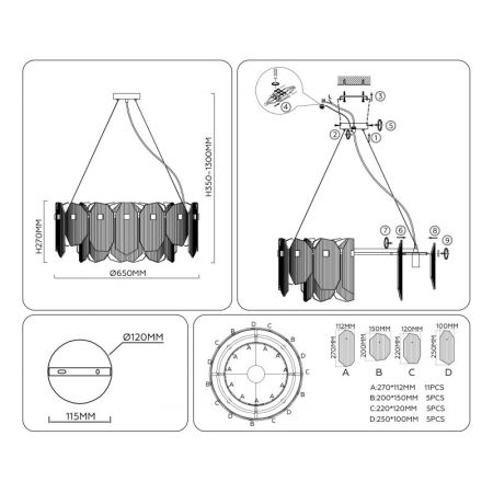 Подвесная люстра Ambrella Light LH31203