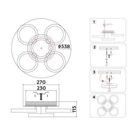 Накладной светильник Ambrella Light FA3841